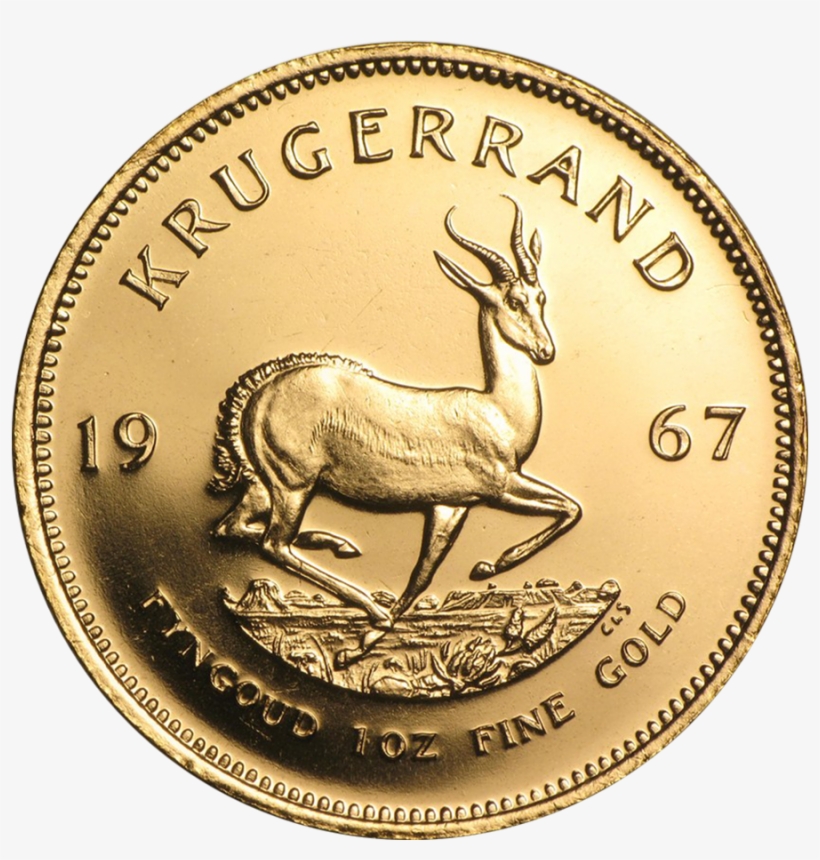 Pre-owned 1967 South African Krugerrand 1oz Gold Coin, transparent png #7508742
