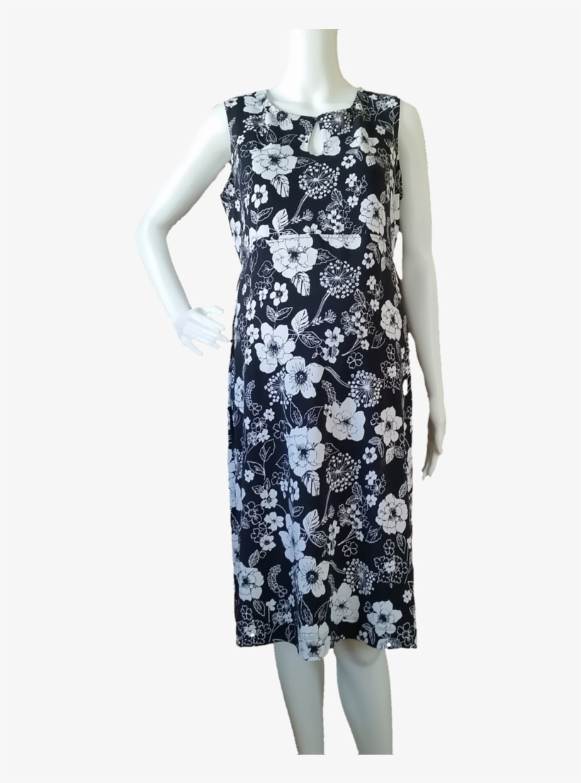 Liz Lange Maternity Black & White Floral Print Shift, transparent png #7519073