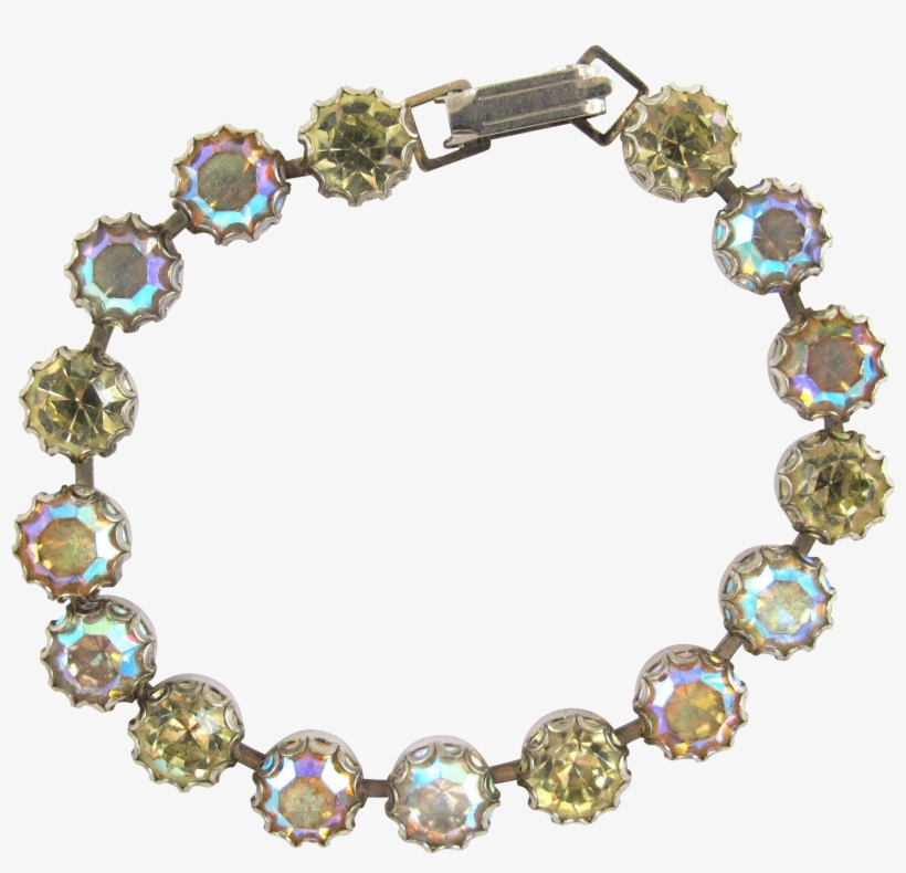 Weiss Yellow And Pink Aurora Borealis Rhinestone Bracelet, transparent png #7524242