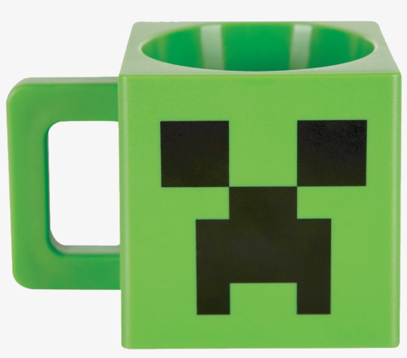 Minecraft Plastic Creeper Face Mug, transparent png #7525505