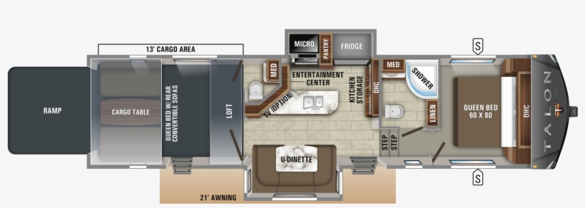 2019 Talon 413t Floorplan, transparent png #7526319