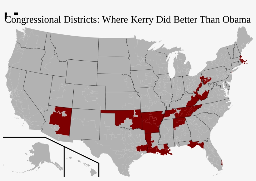 Congressional Districts Kerry Did Better Than Obama, transparent png #7530190