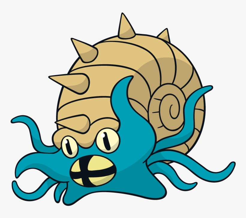 Omastar Pokemon Character Vector Art, transparent png #7532164