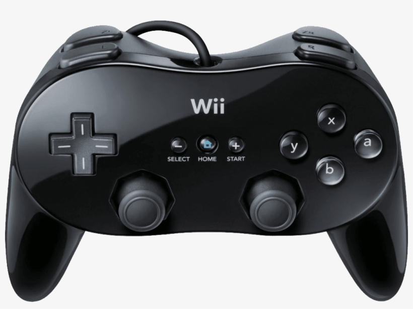 Nintendo Classic Controller Pro Black Wii-1, transparent png #7536863