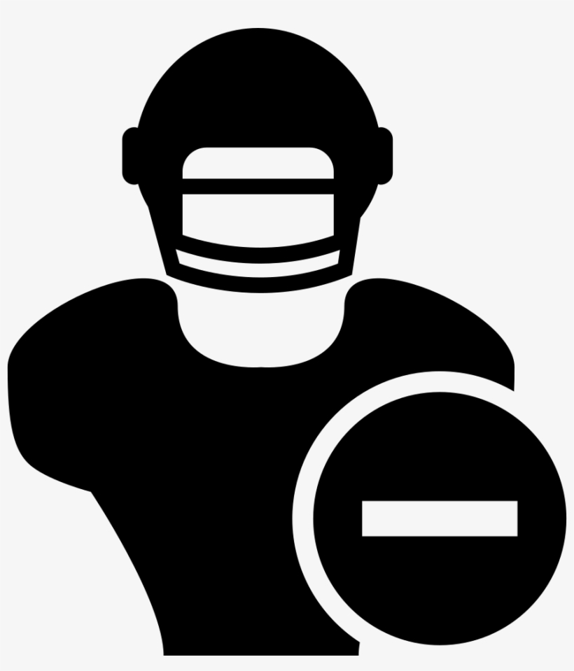 Rugby Player With Helmet And Minus Sign Comments, transparent png #7553491