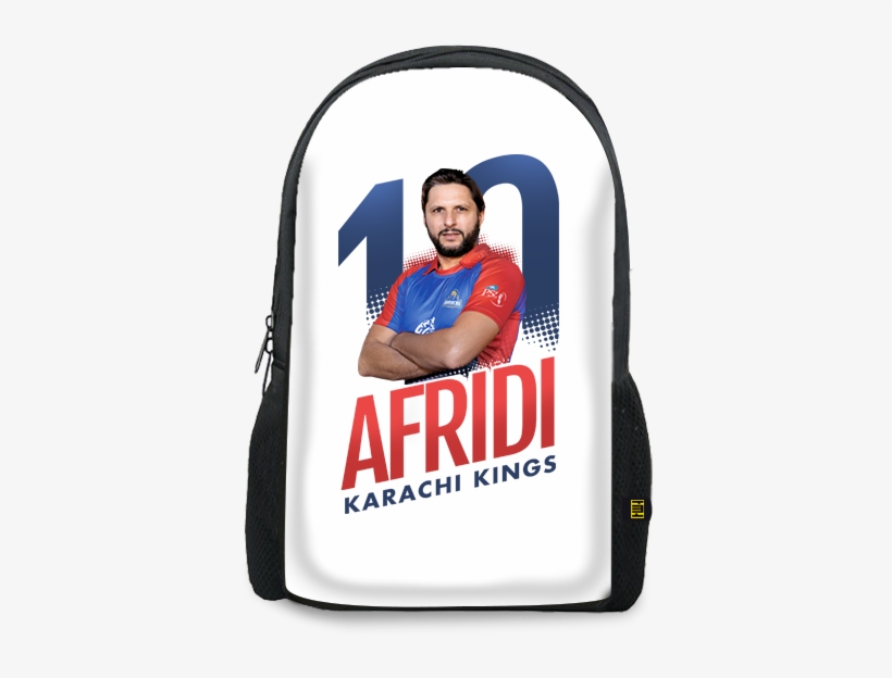 Shahid Afridi Printed Backpacks Bg-739 Description, transparent png #7555715