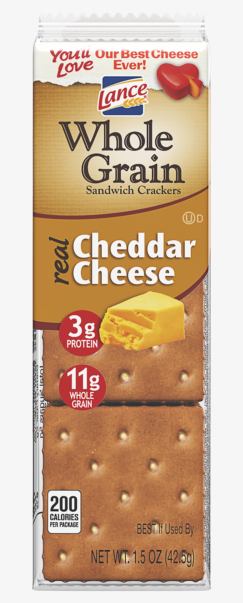 Lance Whole Grain Cheddar Cheese Sandwiches Cracker,, transparent png #7556666