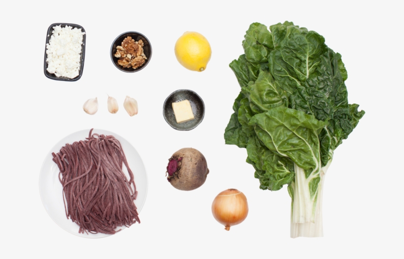 Fresh Beet Pasta With Swiss Chard, Goat Cheese & Walnuts, transparent png #7557201