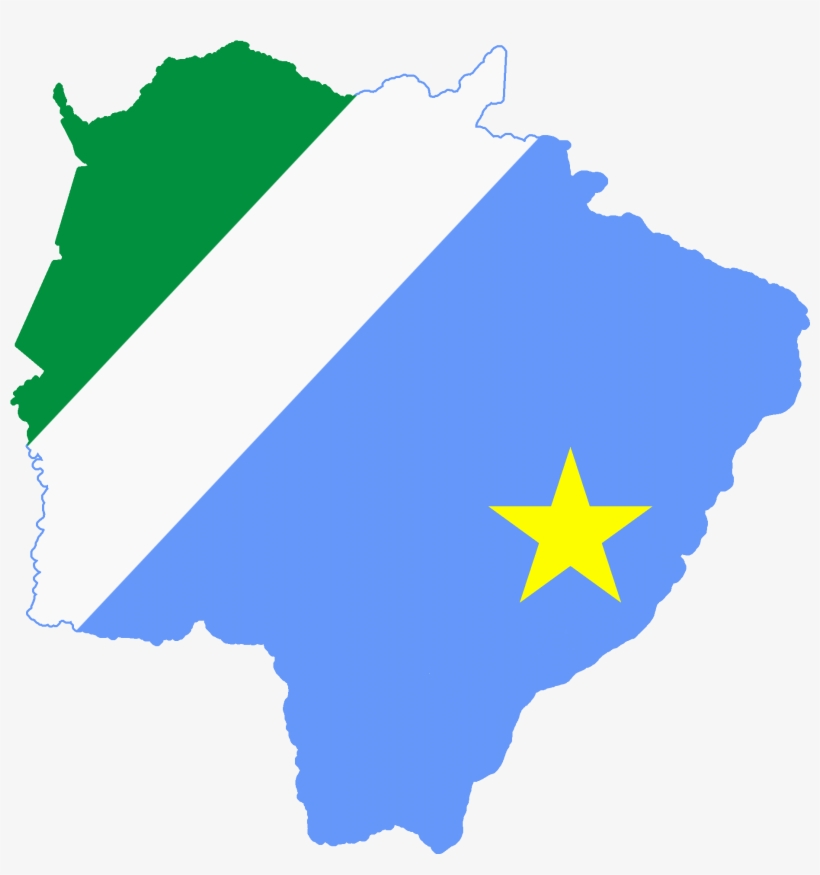 Flag Map Of Mato Grosso Do Sul, transparent png #7559937