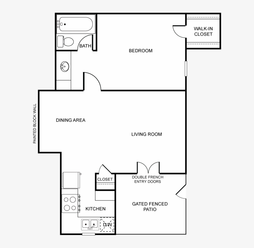 1 Bed 1 Bath C, transparent png #7565940