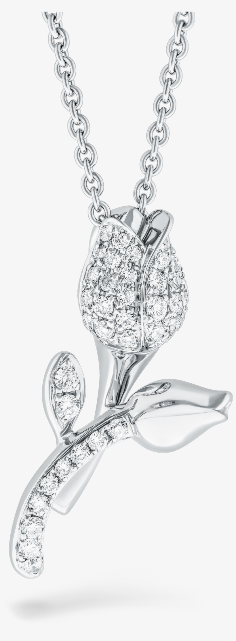 Diamond Tulip Pendant White Gold 45 Small Diamonds, transparent png #7566531