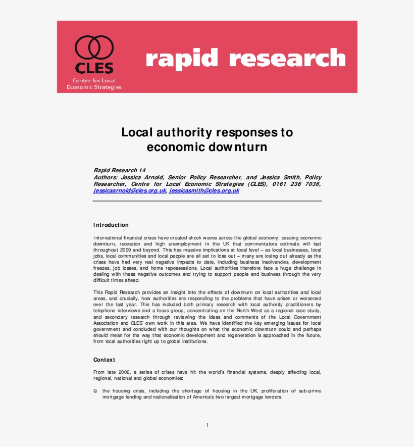 Local Authority Responses To Economic Downturn, transparent png #7567642