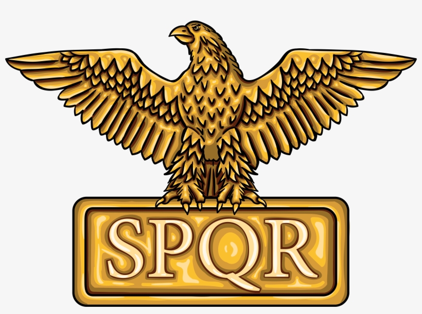 Golden Emblem Of Roman Empire Spqr With Eagle, transparent png #7570323