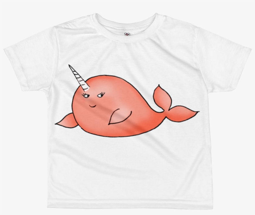 Orange Narwhal Kids Sublimation T-shirt, transparent png #7577781