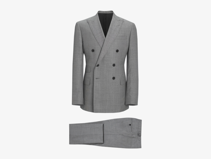 Kingsman Grey Double-breasted Prince Of Wales Check, transparent png #7581893