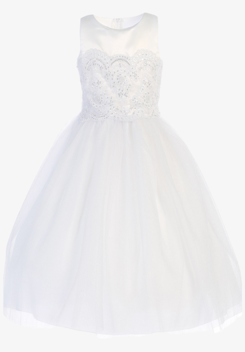 Embroidered Lace Applique & White Glitter Tulle Overlay, transparent png #7583025