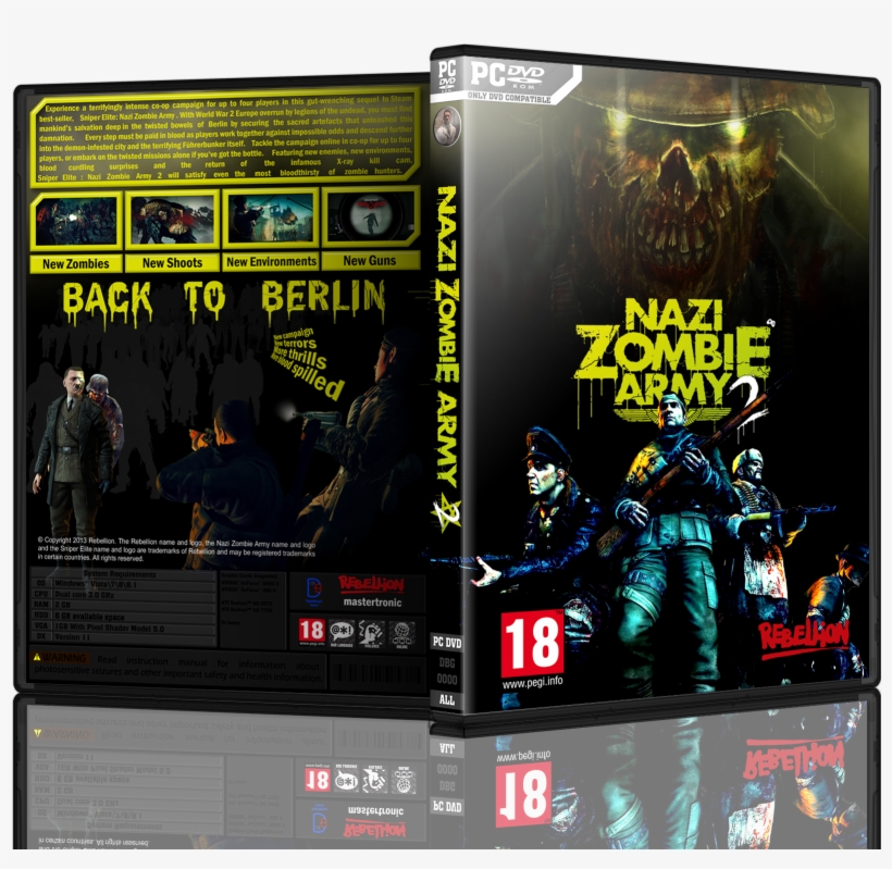 Sniper Elite Nazi Zombie Army 2 Box Cover, transparent png #7583680