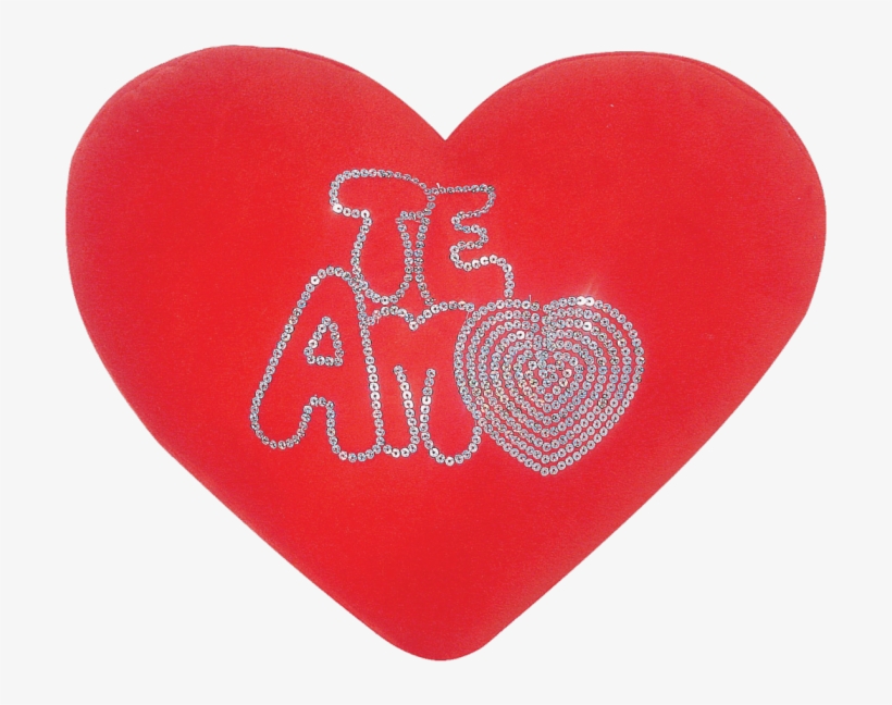 Almofada Coração Te Amo Lantejoula - Poduszka W Kształcie Serca, transparent png #7586743