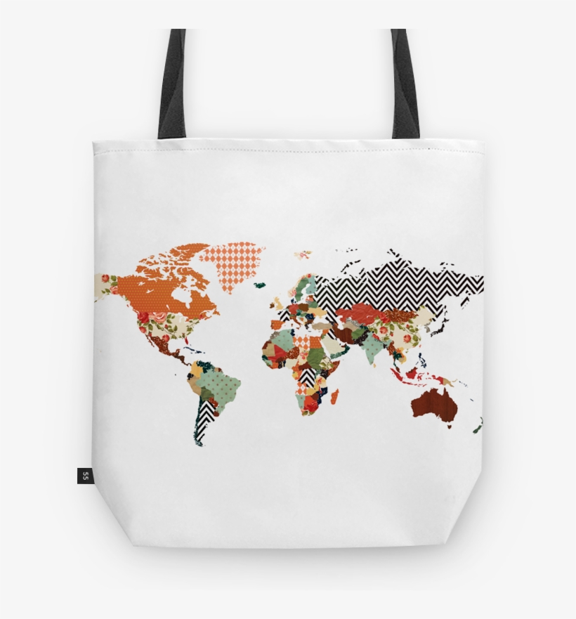 Bolsa Mapa Mundi De Juliana Zimmermannna - World Map Outline Colored, transparent png #7586814