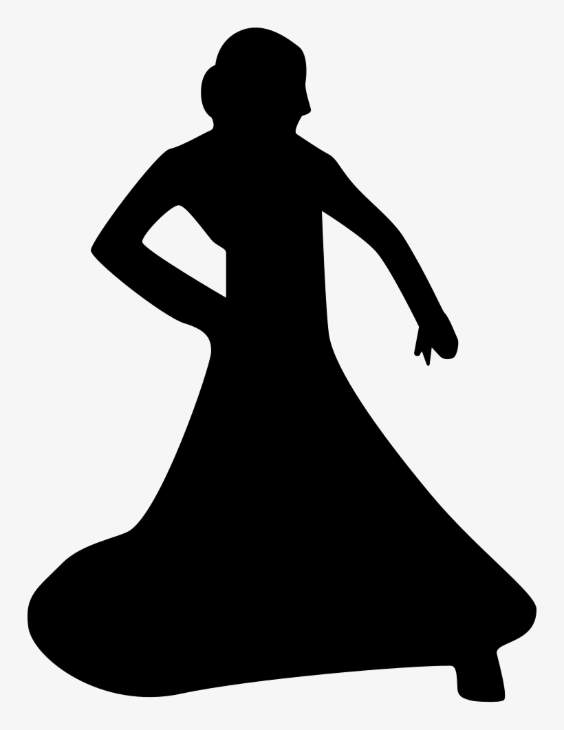 Woman Dancing With Long Dress Comments - Princess Silhouette, transparent png #7586815