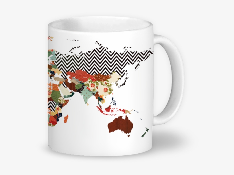 Caneca Mapa Mundi - World Map, transparent png #7587207