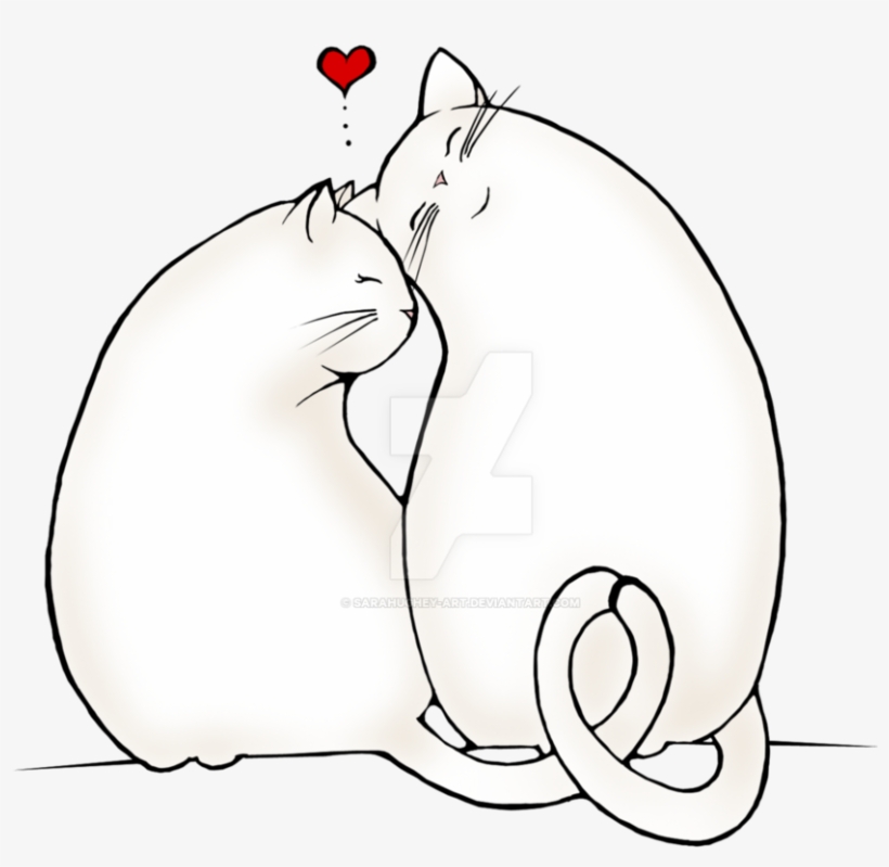 Cats Te Amo By - Love Cats Line Art, transparent png #7587533