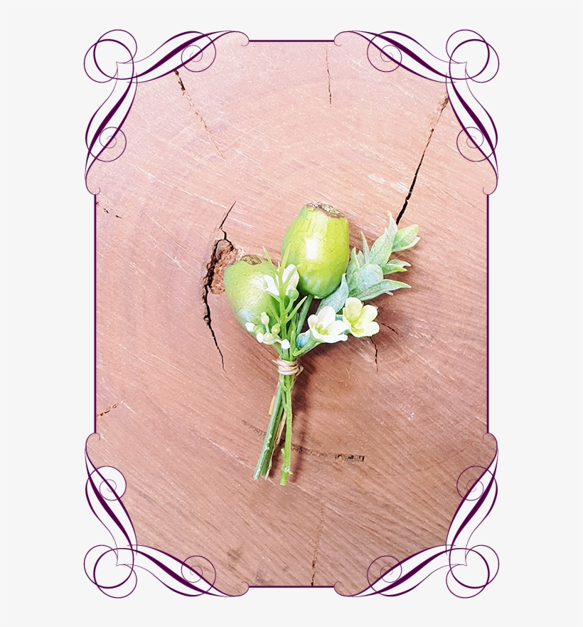 Silk Artificial Gum Nut Native Rustic Groom / Groomsmans - Artificial Flowers Native Australian, transparent png #7588605