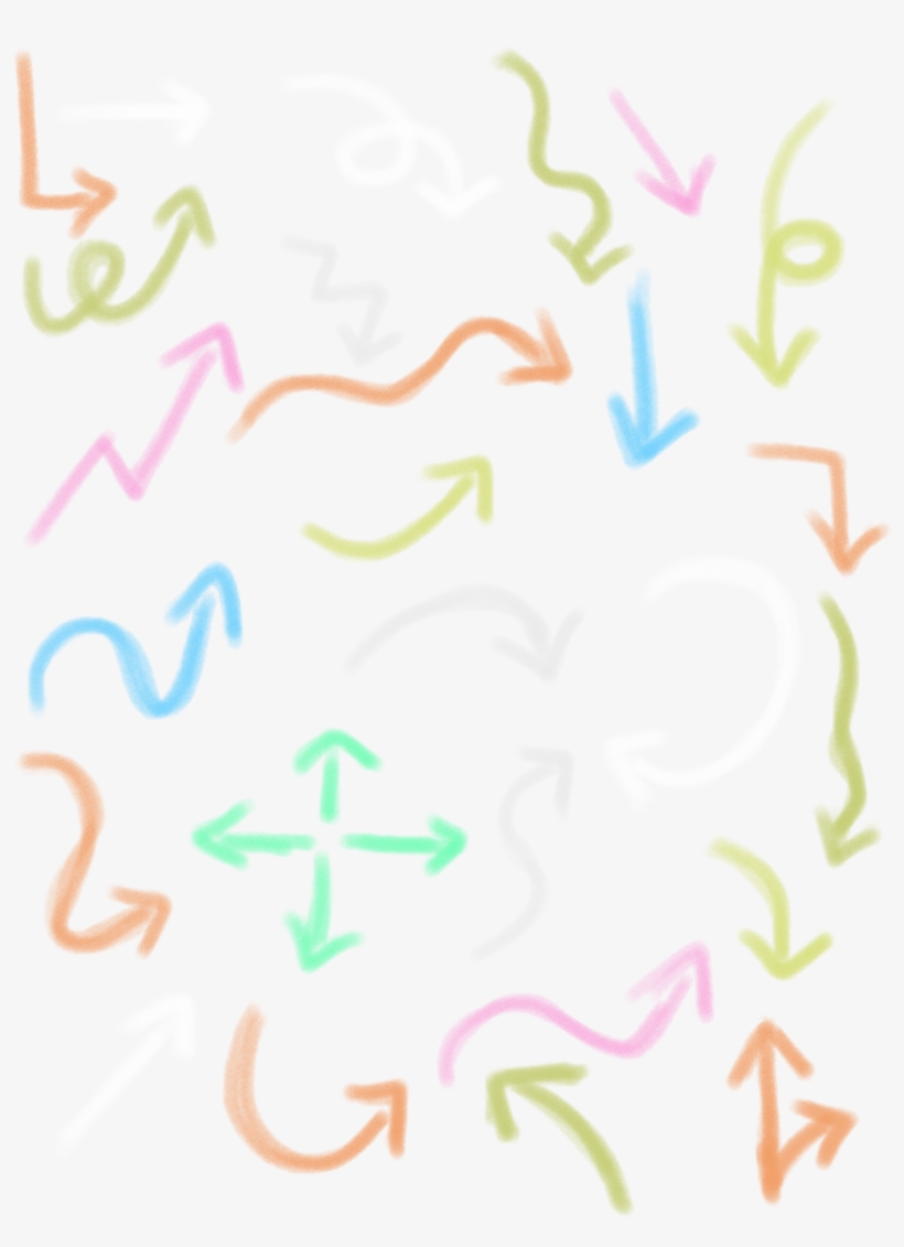 Hand Drawn Arrows Arrow Elements Colorful Png And Psd, transparent png #7588963