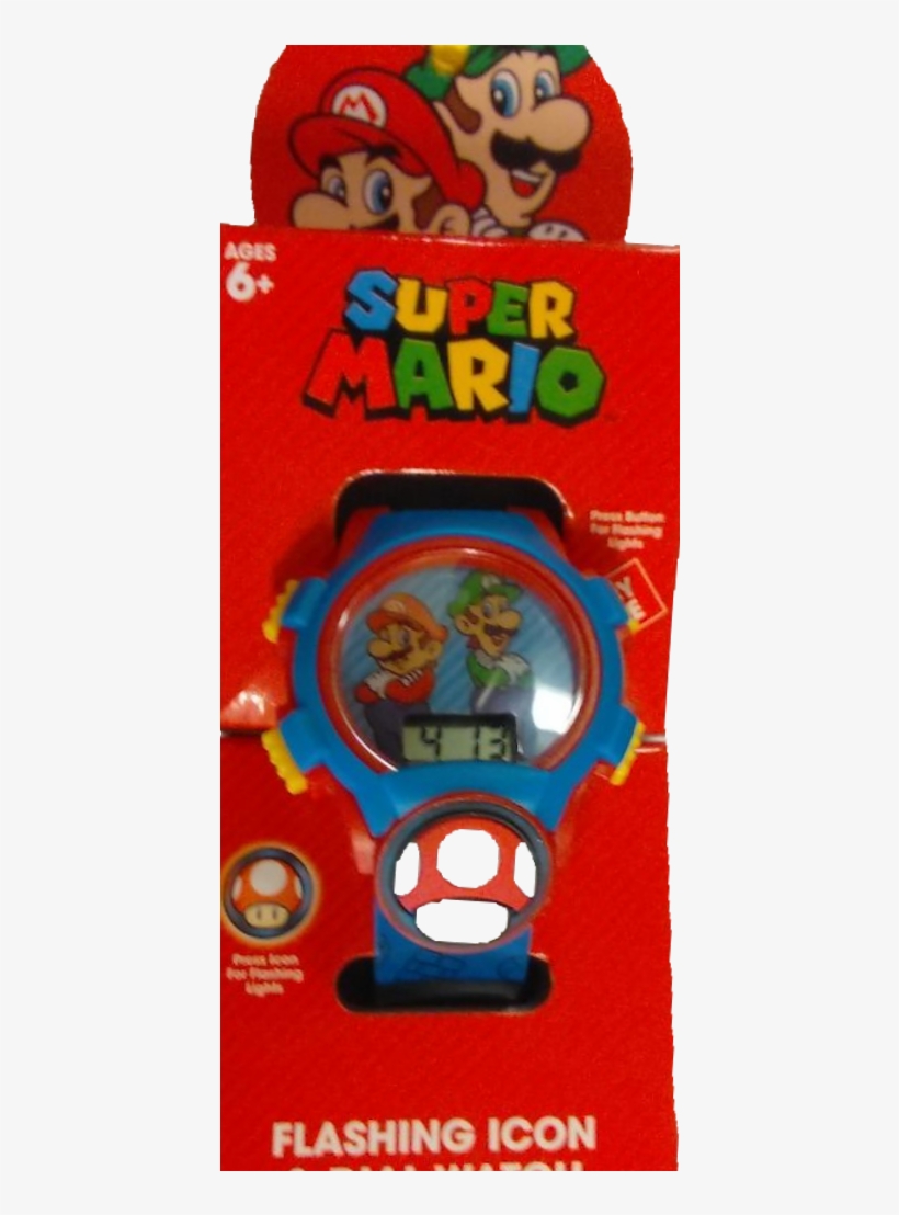 Super Mario Flashing Icon And Dial Lcd Kids Watch - Baby Toys, transparent png #7589608