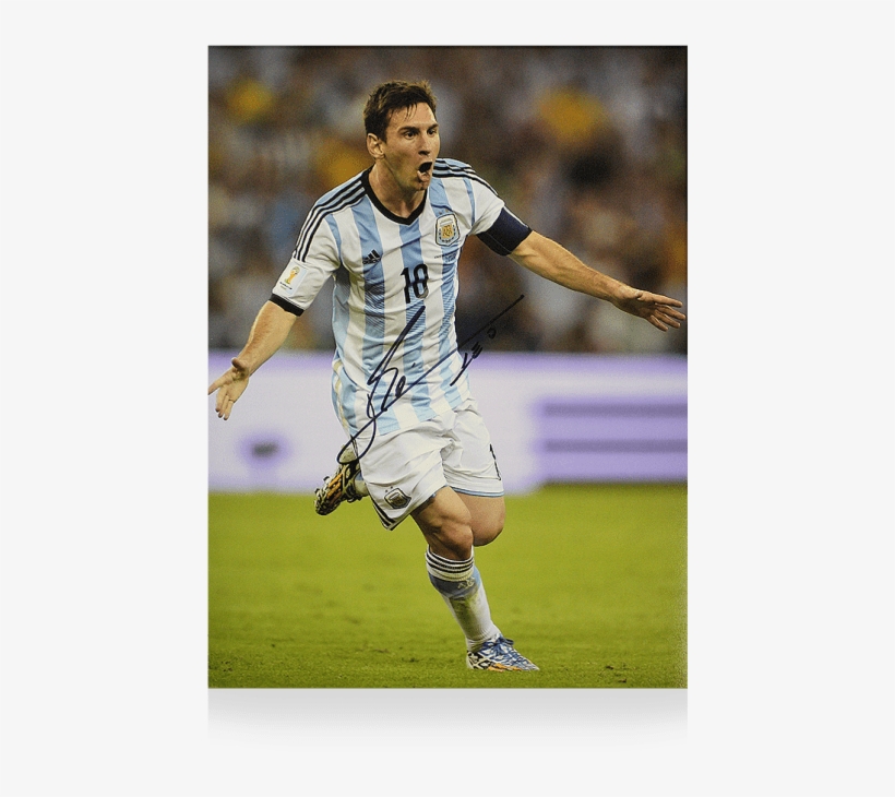 Leo Messi Signed 12x16 Photo Autograph Coa Lionel Argentina - Messi In Argentina Jersey, transparent png #7589840
