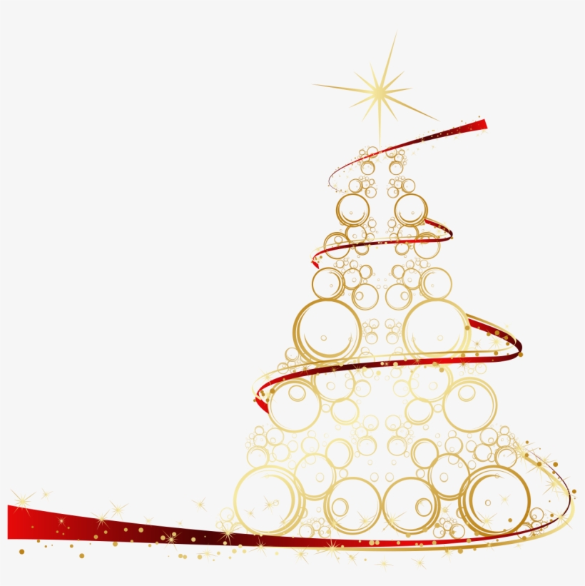 Download - Gold Christmas Tree Vector Png, transparent png #7591073