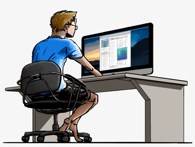 Guy Working On A Computer, transparent png #7592674