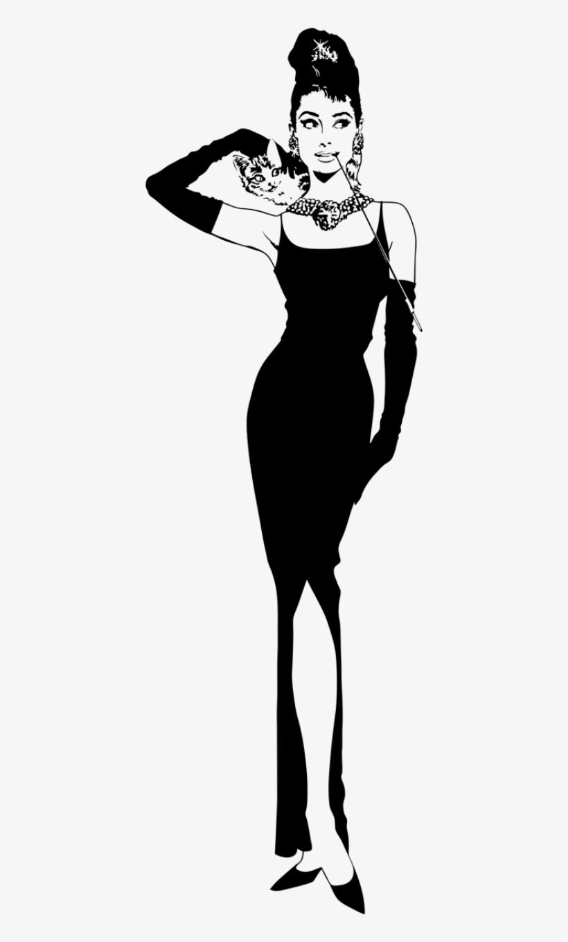 Audrey Hepburn Wall Decal - Audrey Hepburn Breakfast At Tiffany's Cartoon, transparent png #7593528