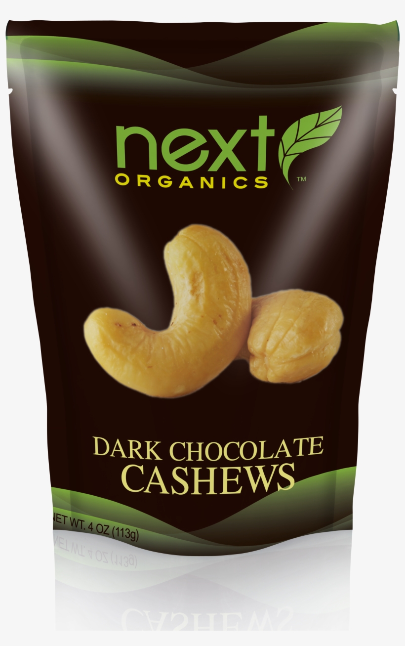 Next Organics Dark Chocolate Covered Cashews - Next Organics Dark Chocolate Pretzels, transparent png #7594515