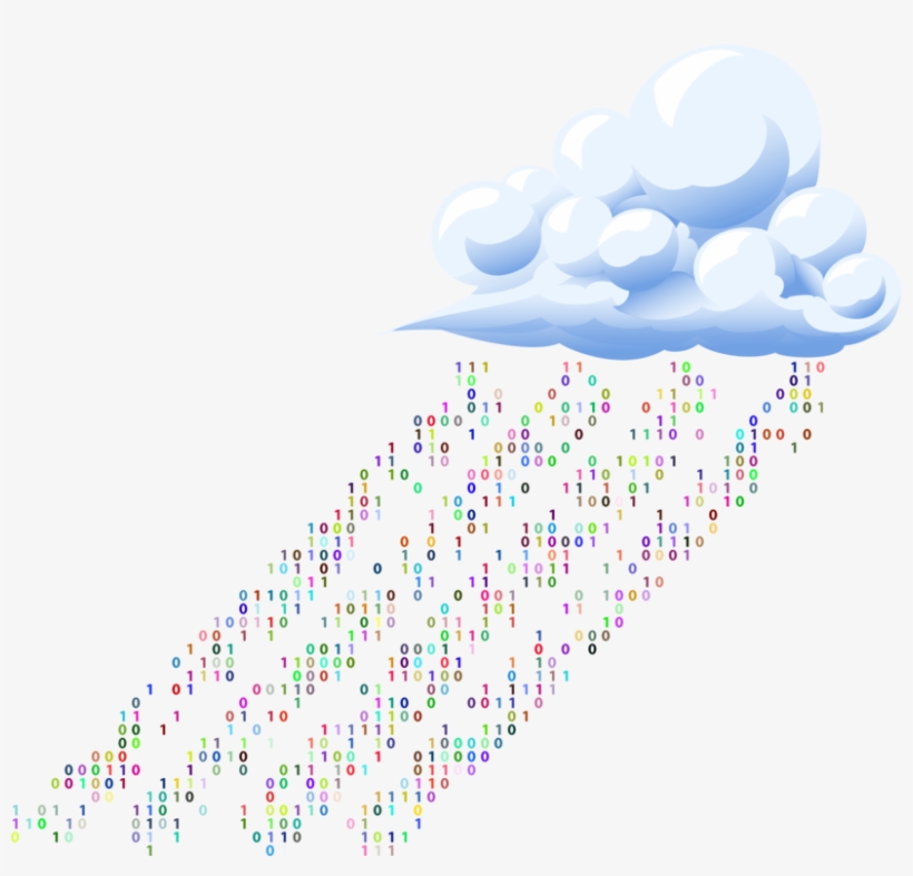 Rain Cloud Binary Number Communication Description - Clip Art, transparent png #7595307