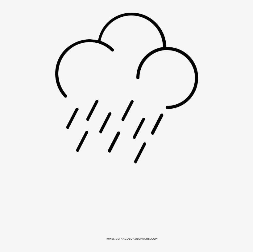 Rain Cloud Coloring Page - Line Art, transparent png #7595695