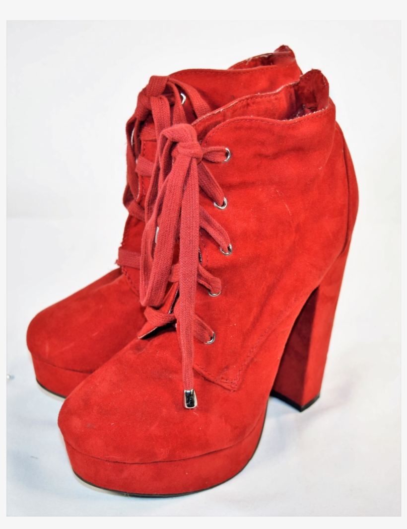 Forever 21 Fabulous Fun In Tomato Red Suede Platform - Basic Pump, transparent png #7596256