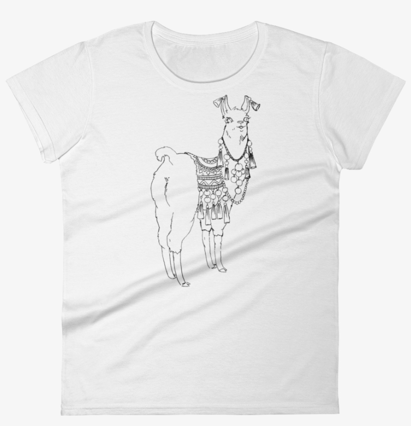 Bollyllama Outline Women's Short Sleeve T-shirt - Llama, transparent png #7597628