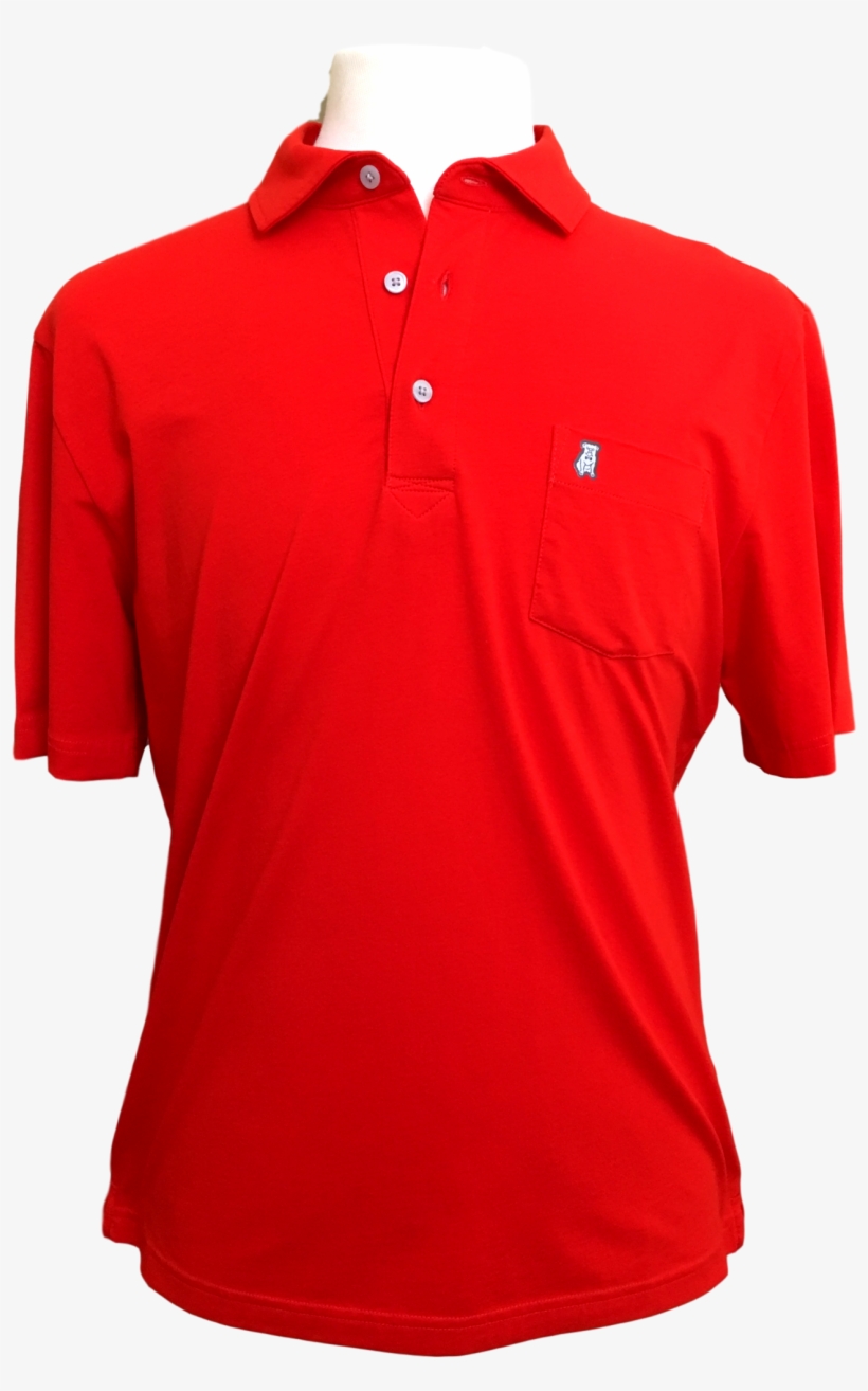 The Dapper Dog Pima Cotton Men's Polo Fiery Red - Polo Shirt, transparent png #7599407