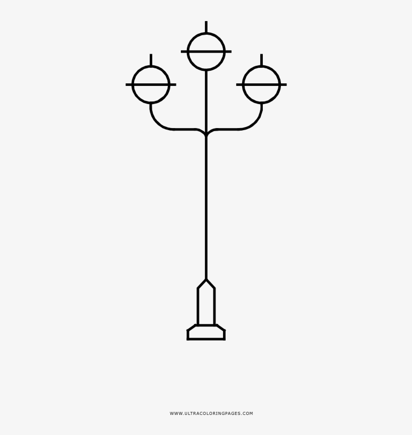 Lamp Post Coloring Page - Line Art, transparent png #7599585