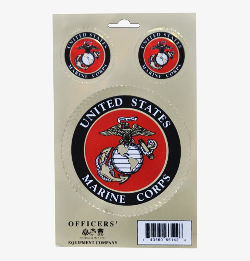 Gold Embossed Usmc Emblem Decal Set - United States Marine Corps Seal, transparent png #7599975