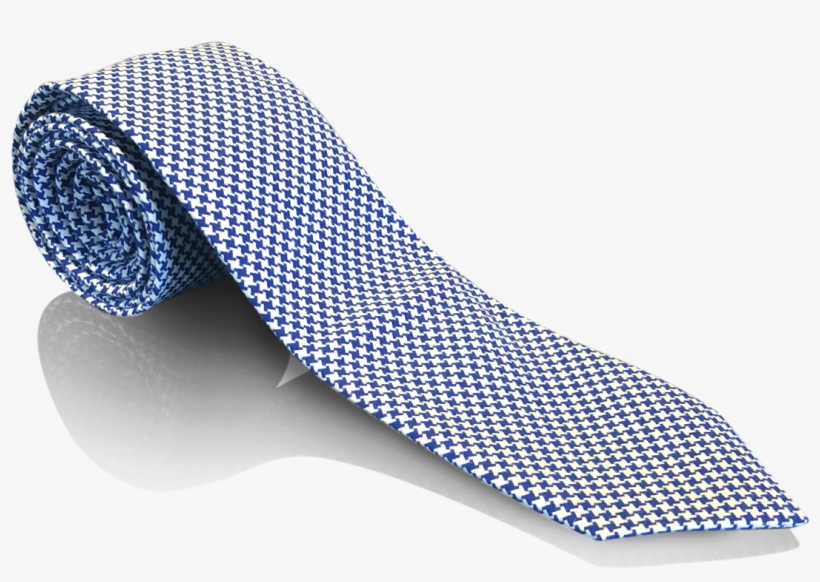 Navy/ White Houndstooth Neck Tie - Polka Dot, transparent png #7599980