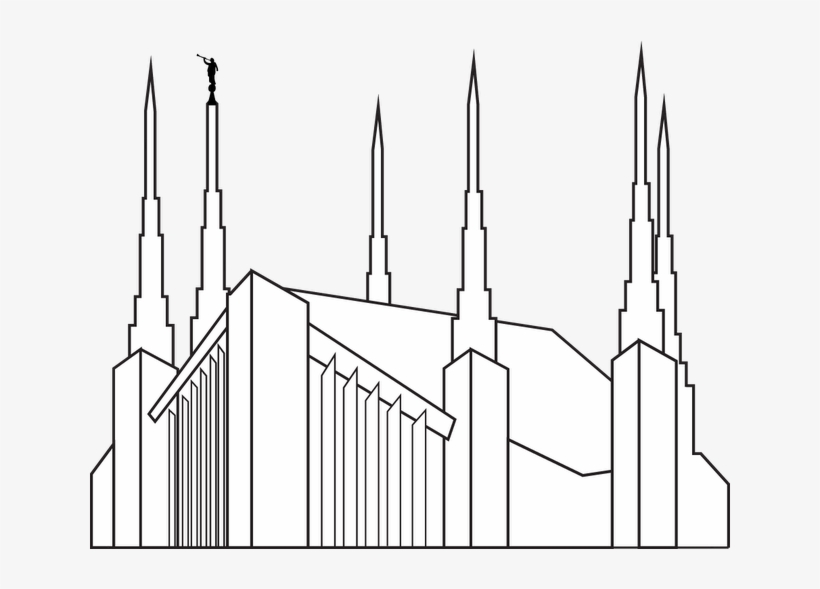 Las Vegas Lds Temple Graphic With Transparent Background - Line Art, transparent png #7599981