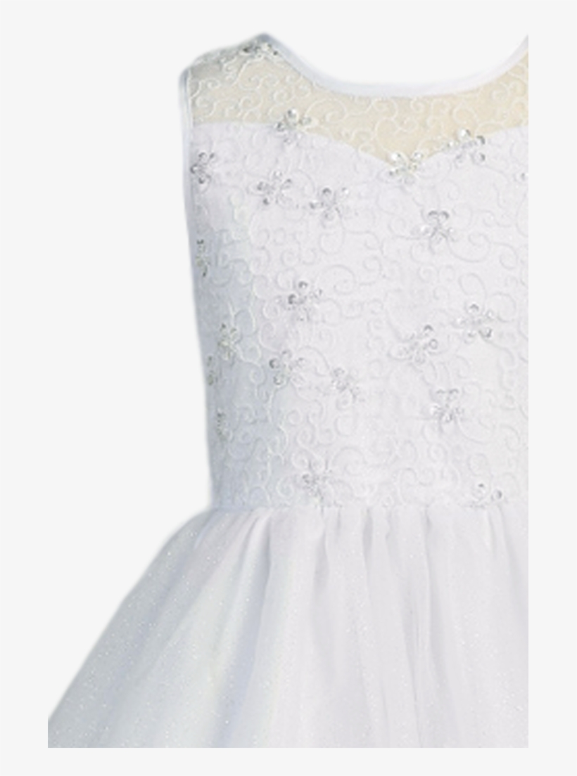 Tulle Girls Communion Dress W Sequin Pearl - Cocktail Dress, transparent png #760116