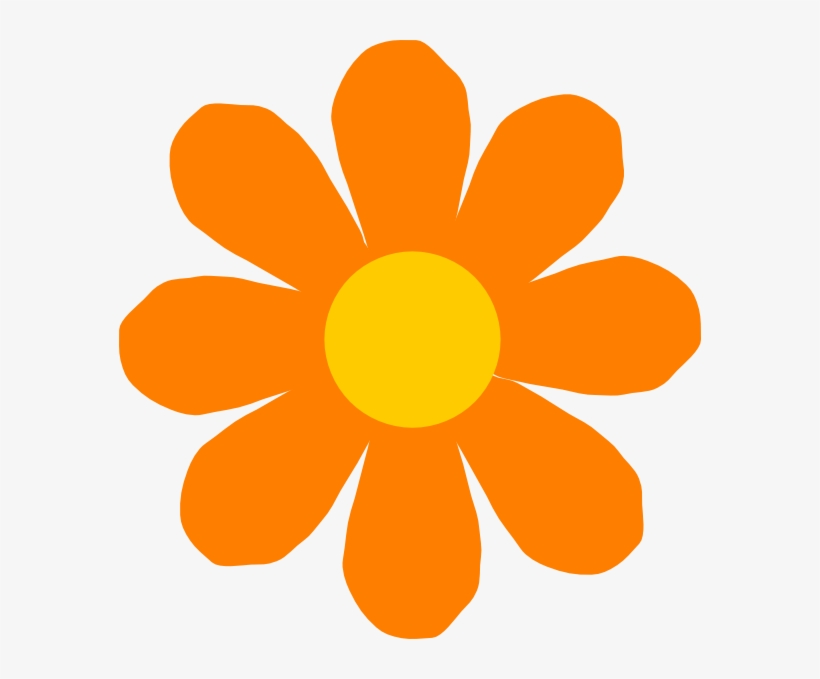 Orange Flower Clip Art - Flower Clip Art Png, transparent png #760834