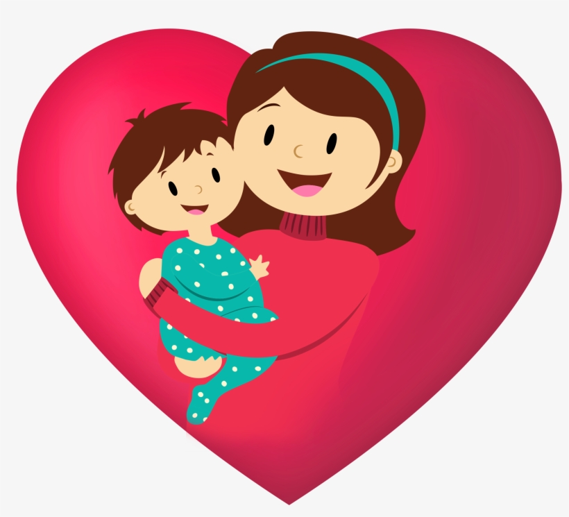 Red Heart Mother's Day Decoration Materials Happy - Mother, transparent png #760892