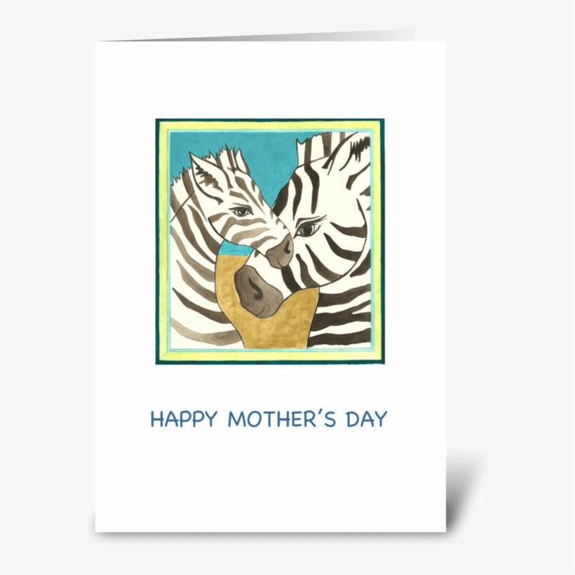 Happy Mother's Day Zebra Portraits Greeting Card - Illustration, transparent png #760978