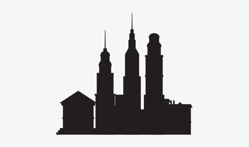 Cityscape Buildings Silhouette Vector Icon Illustration - Silhouette City Buildings, transparent png #761114