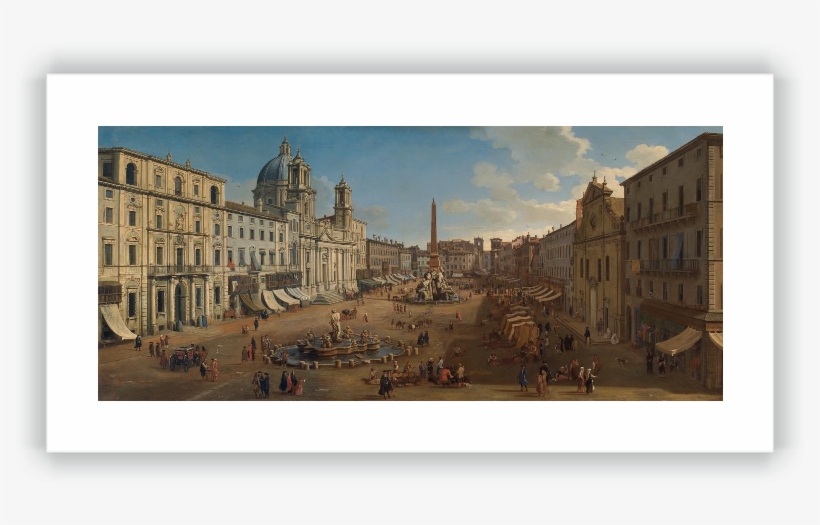 Piazza Navona, Rome - Giclee Painting: Wittel's The Piazza Navona In Rome,, transparent png #761182