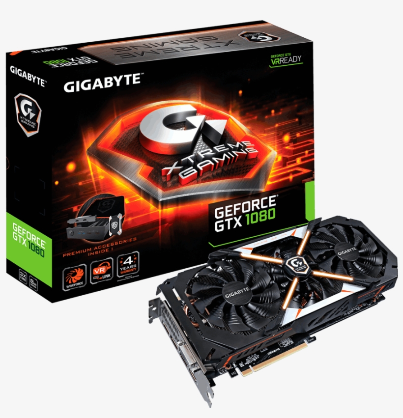 Geforce Gtx 1080 Xtreme Gaming Premium Pack - Graphic Card Gigabyte 1080, transparent png #761265